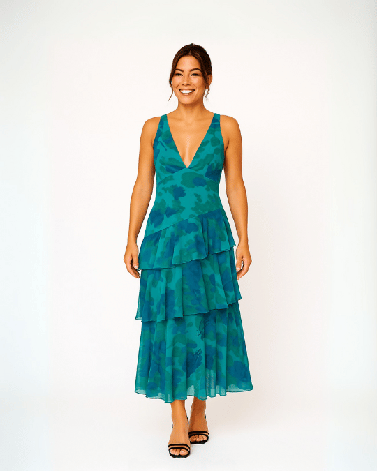 Sapphire Drift Maxi Dress
