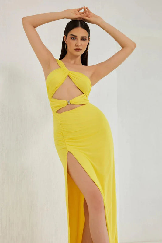 Golden Bloom Maxi Dress