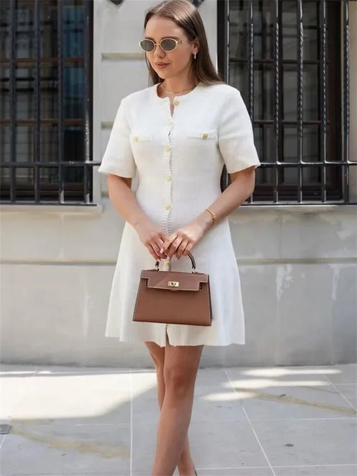 Mini Dress Short Sleeves Refined