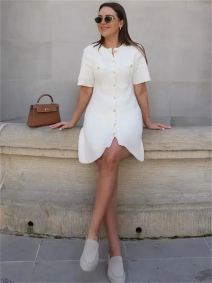 Mini Dress Short Sleeves Refined