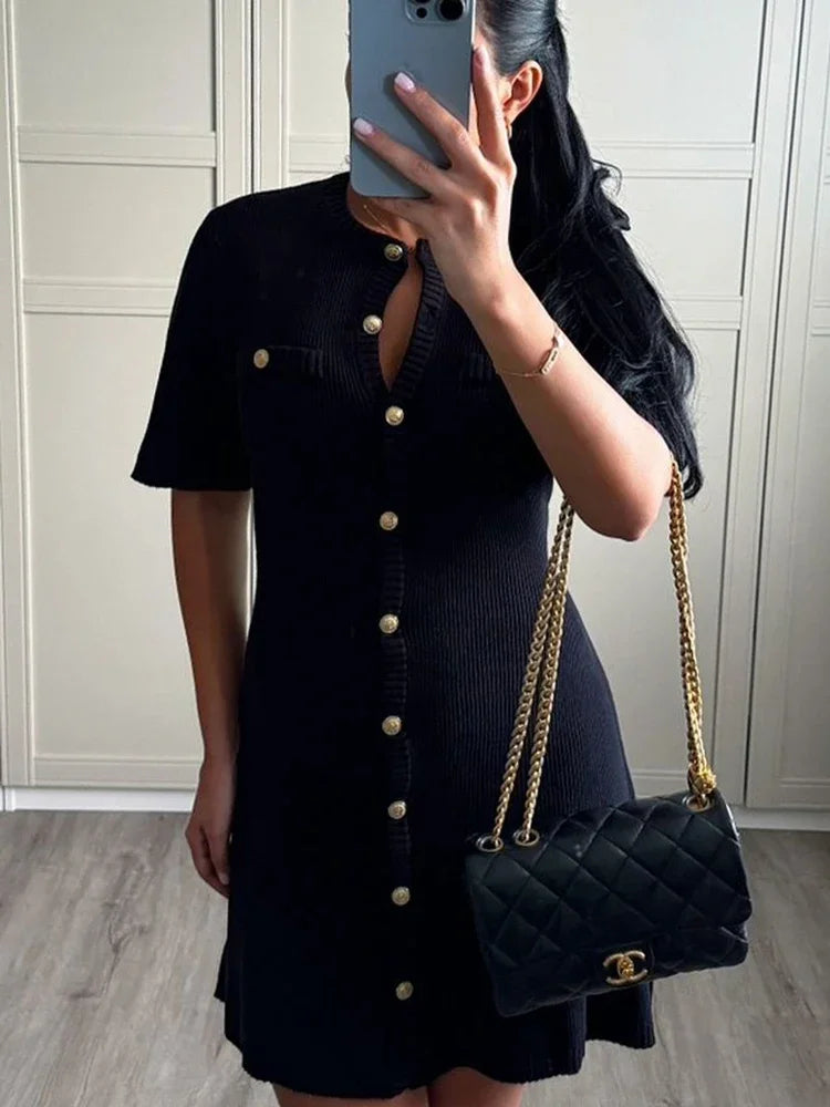 Mini Dress Short Sleeves Refined