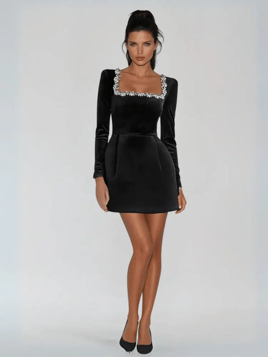 Velvet Mini Dress Quiet Luxury